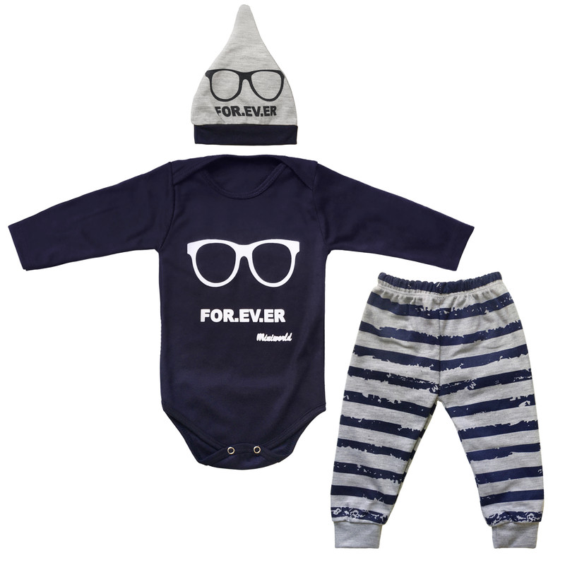 لباس نوزاد پسرانه طرح عینک