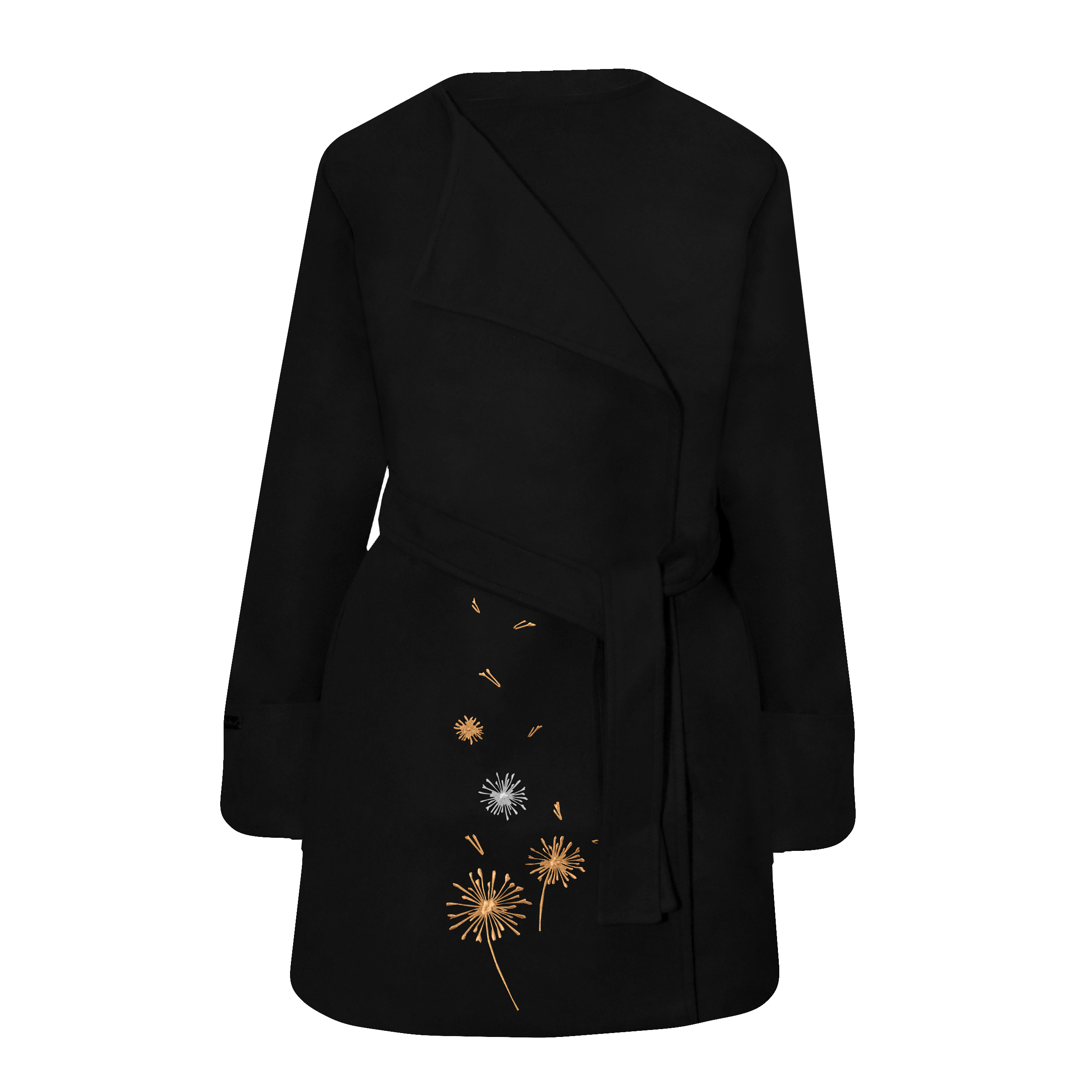 پالتو زنانه مشکی گلدوزی